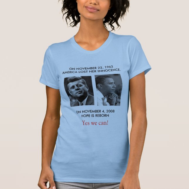 FRONT/BACK JFK till den OBAMA/delen JFK "frågar Tee Shirt (Framsida)