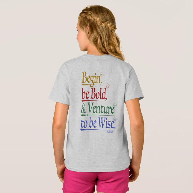 Front & Back - Magic Horace Quote Kids T-Shirt (Hel baksida)