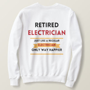 front & back Retrött elektriker röd pension Lång Ärmad Tröja