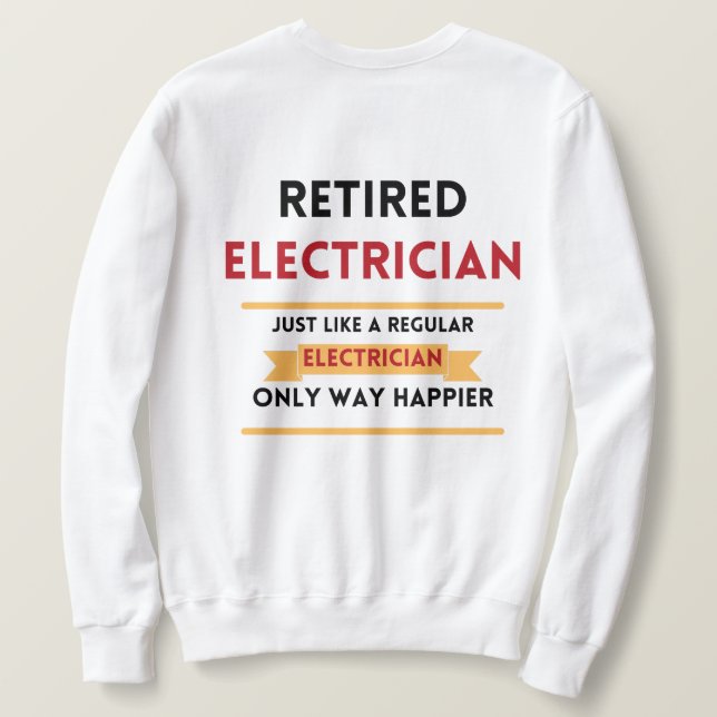 front & back Retrött elektriker röd pension Lång Ärmad Tröja (Design baksida)