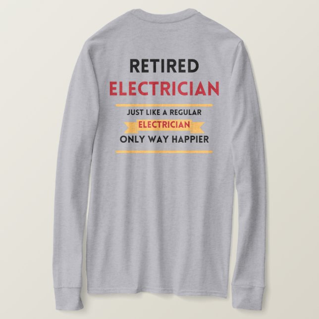 front & back Retrött elektriker röd pension T Shirt (Design baksida)