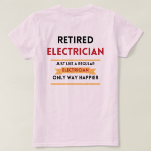front & back Retrött elektriker röd pension T Shirt