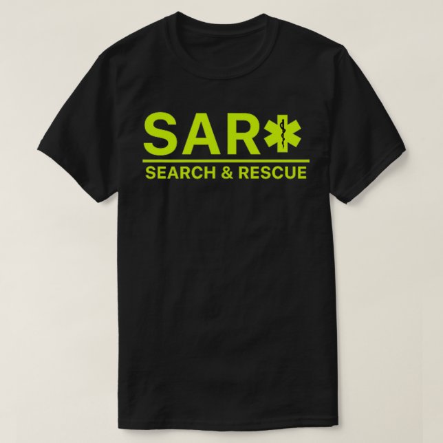 FRONT BAK-sökning och Rädding SAR EMS TShirt T Shirt (Design framsida)
