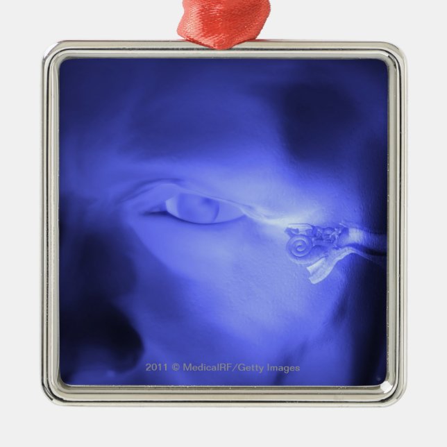 Front beskådar av det inre gå i ax julgransprydnad metall (Framsidan)