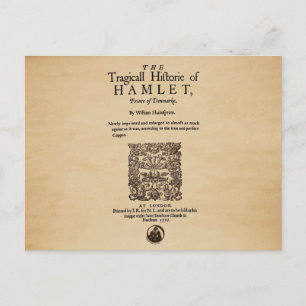 Front Biet till Hamlet Quarto (1605 version) Vykort