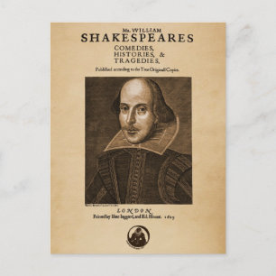Front Biet till Shakespeares första Folio Vykort