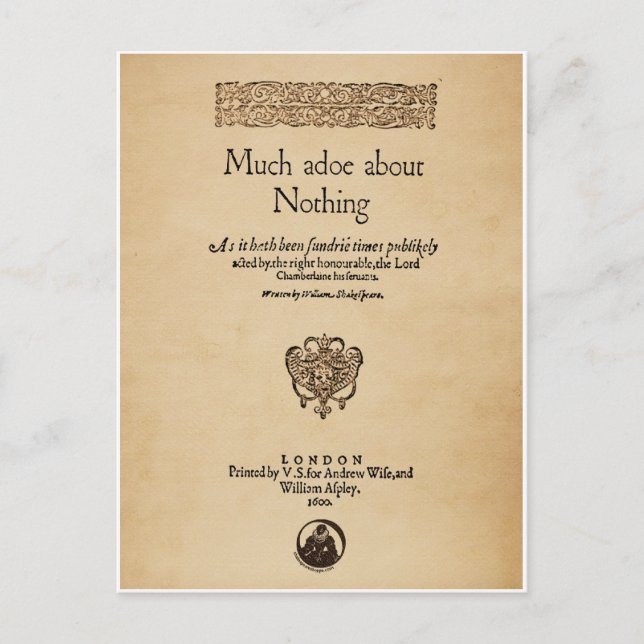 Front Biet to Mant Ado Om Ingenting Quarto Vykort (Framsida)