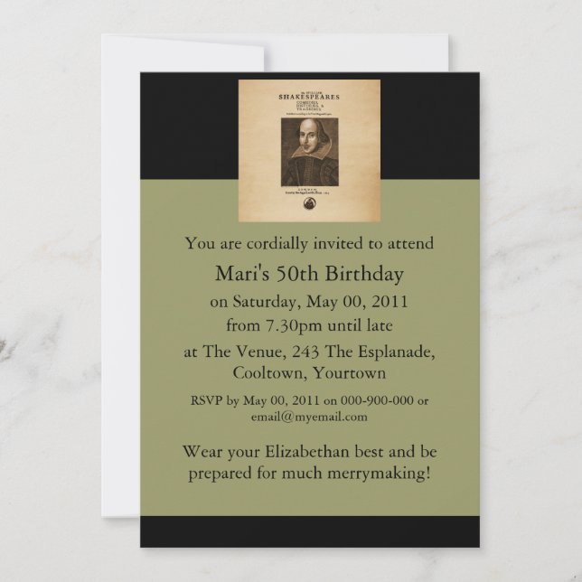 Front Biet to Shakespeare's First Folio Inbjudningar (Framsida)