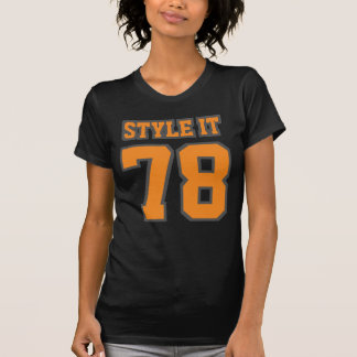 Front BLACK ORANGE Bella Canvas Cotton Womens Tee Shirt
