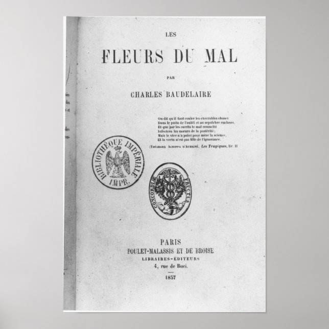 Front Cover, första utgåvan av "Les Fleurs du Poster (Framsidan)