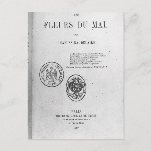 Front Cover, första utgåvan av "Les Fleurs du Vykort (Framsida)