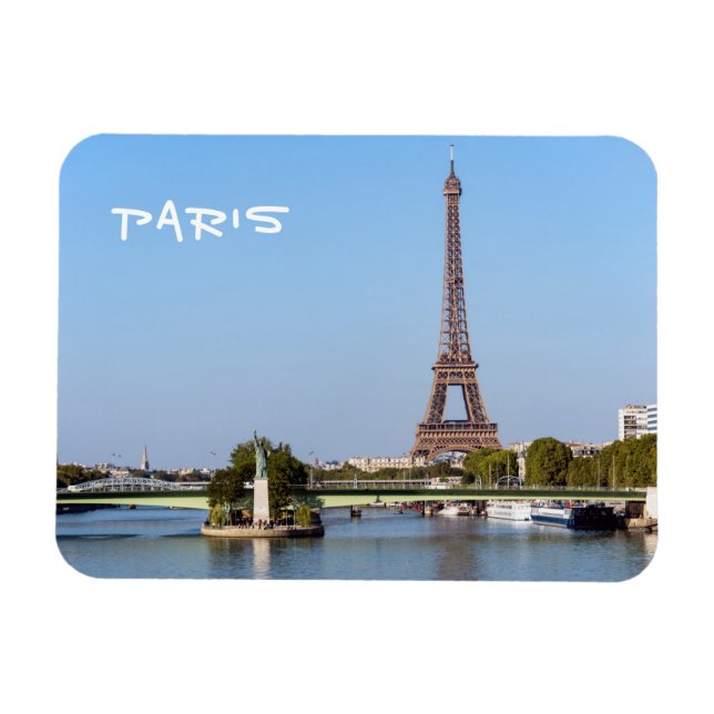 Front de Seine och Eiffel torn - Paris, Frankrike Magnet (Horisontell)