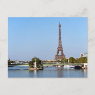 Front de Seine och Eiffel torn - Paris, Frankrike Vykort
