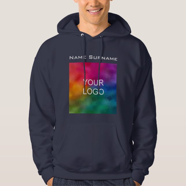 Front Design Business Logotyp Manar - liten, blå,  Hoodie (Framsida)