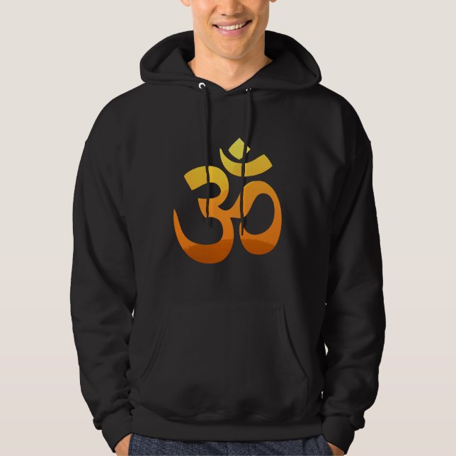 Front Design om Mantra Symbol Yoga Asana Manar Hoodie (Framsida)
