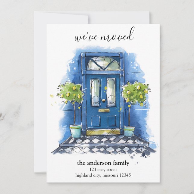 Front Dor New Home, vår Nya adress Flytta Meddelande (Framsida)