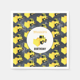 Front End Loader Construction Lastbil Birthday Pappersservett