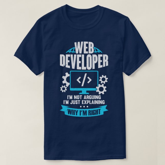 Front End-Webben Developer webbplats Designer Gift T Shirt (Design framsida)