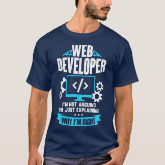 Front End-Webben Developer webbplats Designer Gift T Shirt