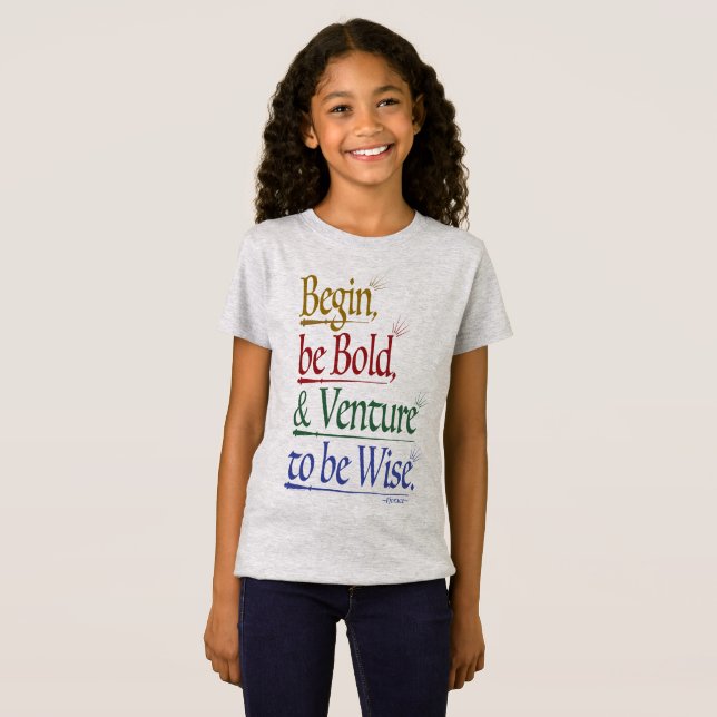 Front - Magic Horace Quote Girls' Slim Fit Tee (Hel framsida)