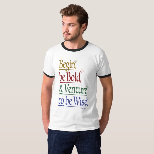 Front - Magic Horace Quote Ringer T-Shirt (Hel framsida)