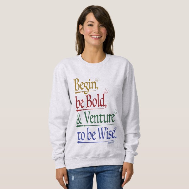 Front - Magic Horace Quote Sweatshirt T Shirt (Hel framsida)