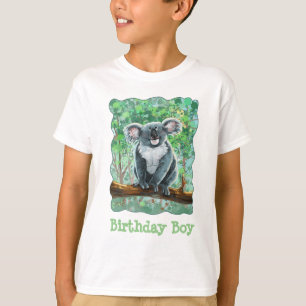 Front och Back Koala Bear Birthday Boy T Shirt