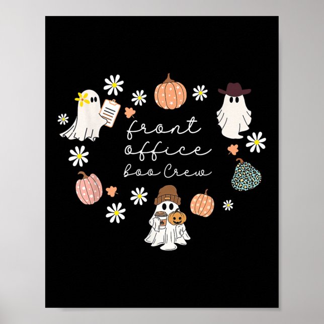 Front Office Boo Crew Pumpkin Ghost Halloween Admi Poster (Framsidan)