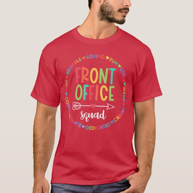 Front Office Squad sekreterare admin personal upps T Shirt (Framsida)