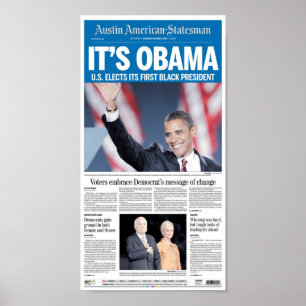 Front Page för Austin Amerikan-Statsman valdag Poster