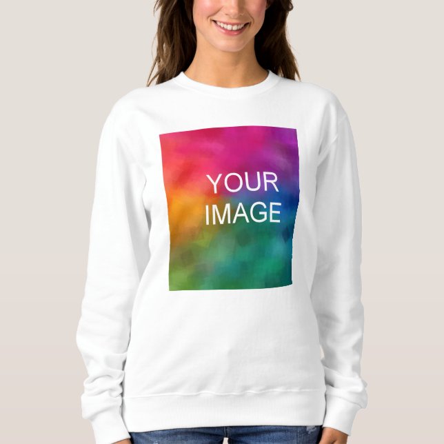 Front Print Add Text Upload Photo to Womens Modern T Shirt (Framsida)