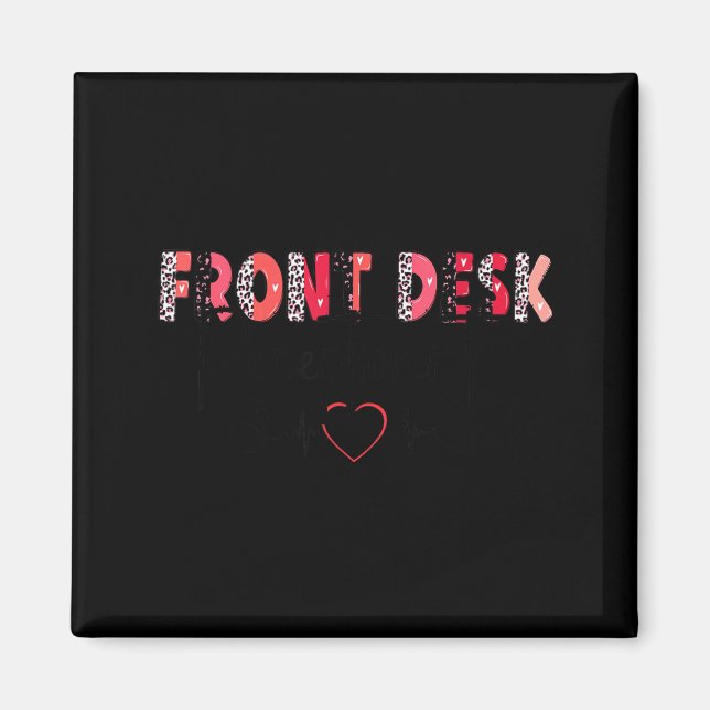 Front Receptionist Desk Valentines Day Hostal Nurs Magnet (Framsidan)