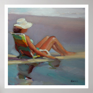 Front Row Sea - Woman vid Beach Poster