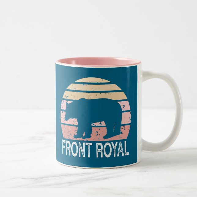 Front Royal Virginia Retro Bear Två-Tonad Mugg (Höger)