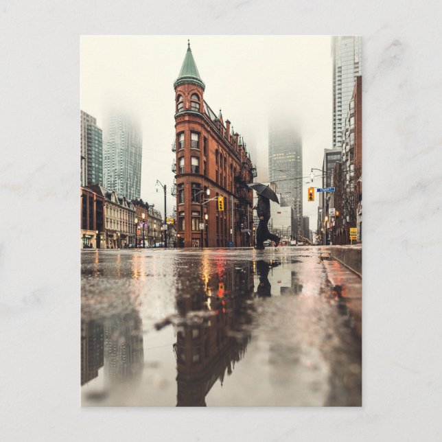Front Street, Toronto Street View, Rain, Ontario Vykort (Framsida)