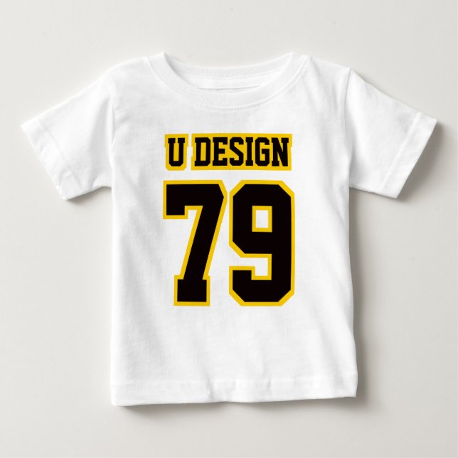 Front WHITE BLACK GULD 3/4 Sleeve Raglan Tee Shirt (Framsida)