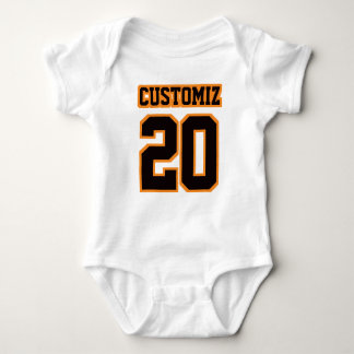 Front WHITE BLACK ORANGE Bodydress Football Jersey T-shirt