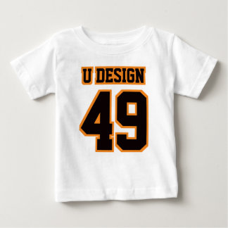 Front WHITE BLACK ORANGE Football Crewnacke Tee