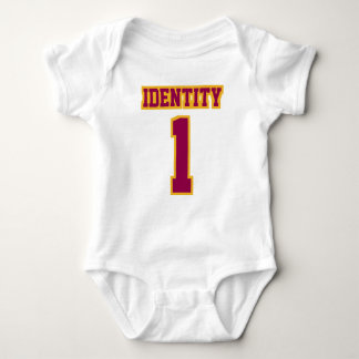 Front WHITE BURGUNDY GULD Romper Football Jersey T-shirt