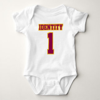 Front WHITE BURGUNDY GULD Romper Football Jersey Tee