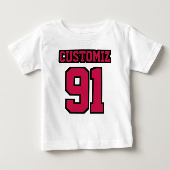 Front WHITE CRIMSON BLACK Romper Football Jersey Tee Shirt (Framsida)