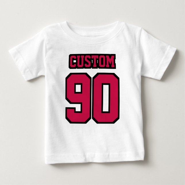 Front WHITE CRIMSON RED BLACK 3/4 Sleeve Raglan T Shirt (Framsida)