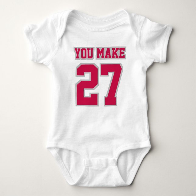 Front WHITE CRIMSON SILVER Romper Football Jersey Tröja (Framsida)