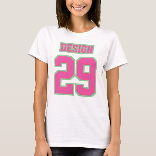 Front WHITE ROSA GRÖNT Womens Basic Cottonhirt Tröja (Framsida)