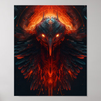 Frontal porträtt i Fantasy Utomjordingar Bird med Poster