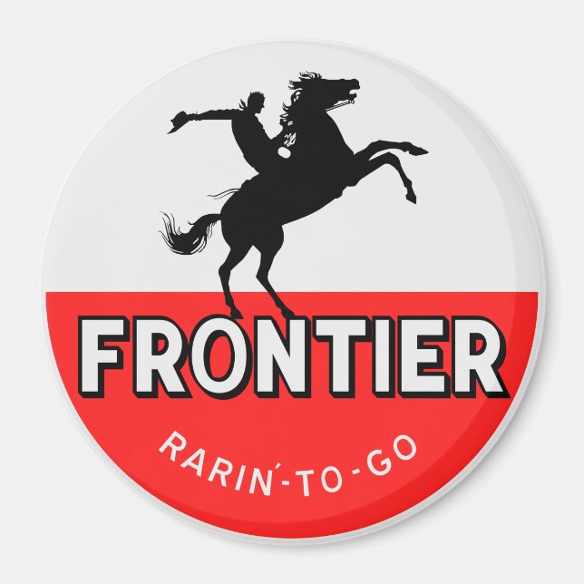 Frontbensinets rarin'-to-go-vintage-tecken magnet (Framsidan)