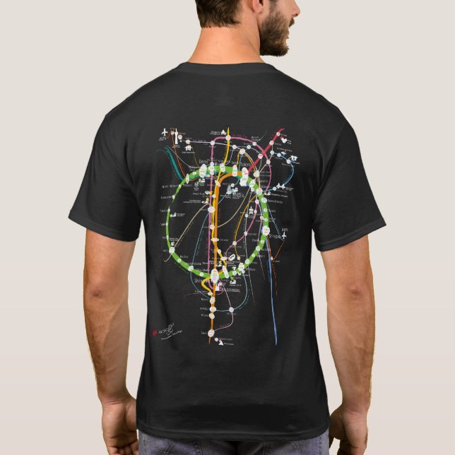 Frontborstat bakåtåtkomst till landmärke i Tokyo T Shirt (Baksida)