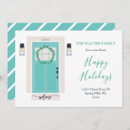 Frontdörrens Flytta Announcement Teal Meddelande