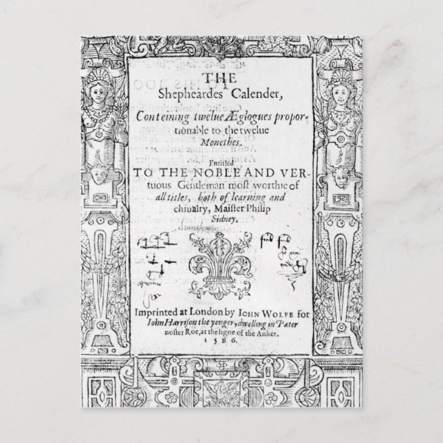 Fronten för "Skepeards Calender" Vykort (Framsida)