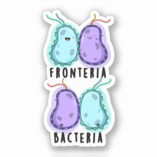 Fronteria Bacteria Funny Biology Pun Klistermärken